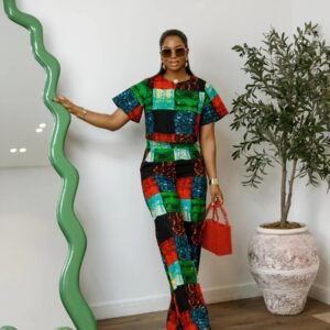 ADUN AFRICAN PRINT TWO PIECE PANT SET [MULTICOLOR]